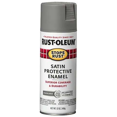 12 OZ Stops Rust Protective Enamel Spray Paint -Satin Coastal Gray