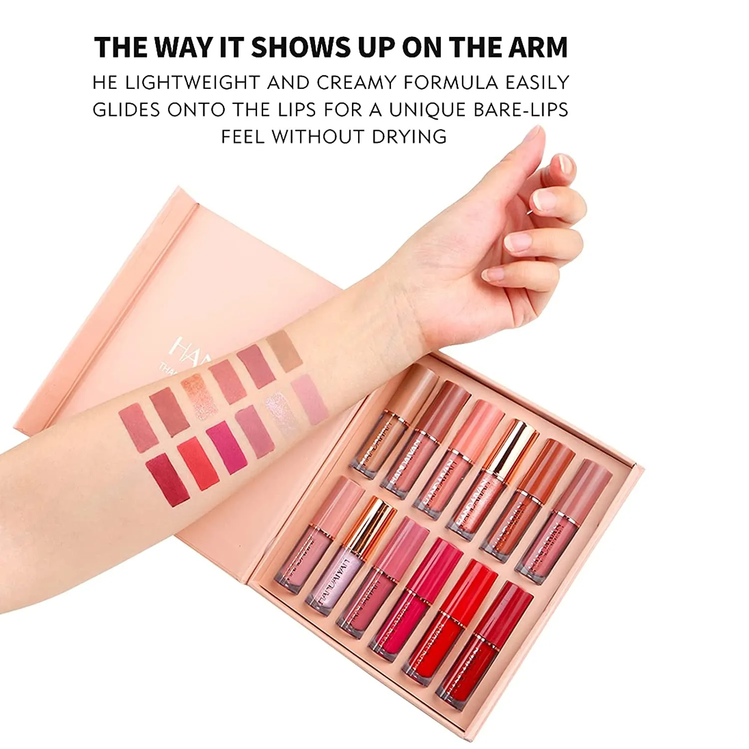 12-Piece Waterproof Matte Liquid Lipstick Set - Long-Lasting Non-Stick Velvet Lip Gloss for Women