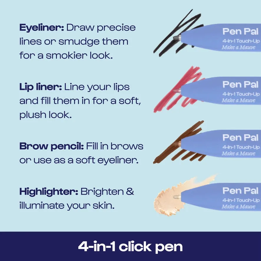 Alleyoop Pen Pal 4-in-1 Eye, Brow, Lip & Highlight Pen - Make A Mauve