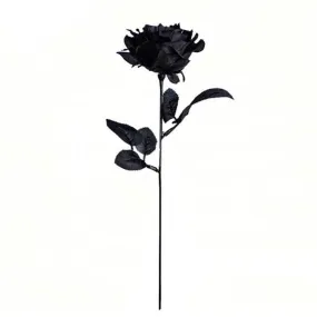 Artificial Silk Addams Rose Flower Stem - Black