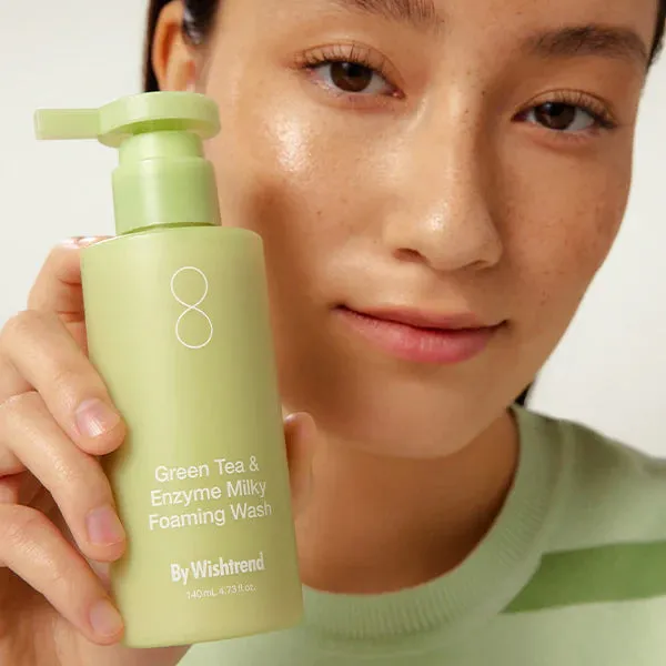 BY WISHTREND green tea & enzyme milky foaming wash