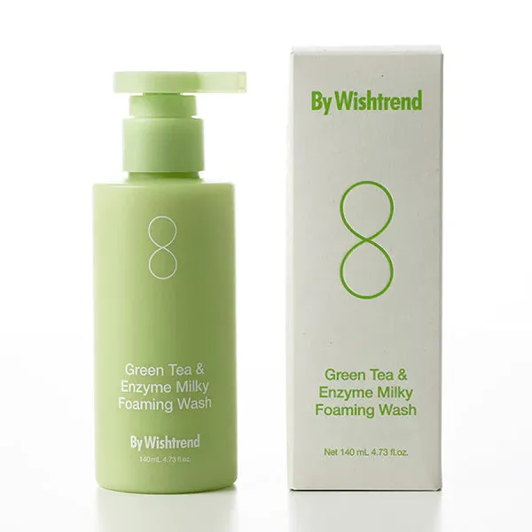 BY WISHTREND green tea & enzyme milky foaming wash