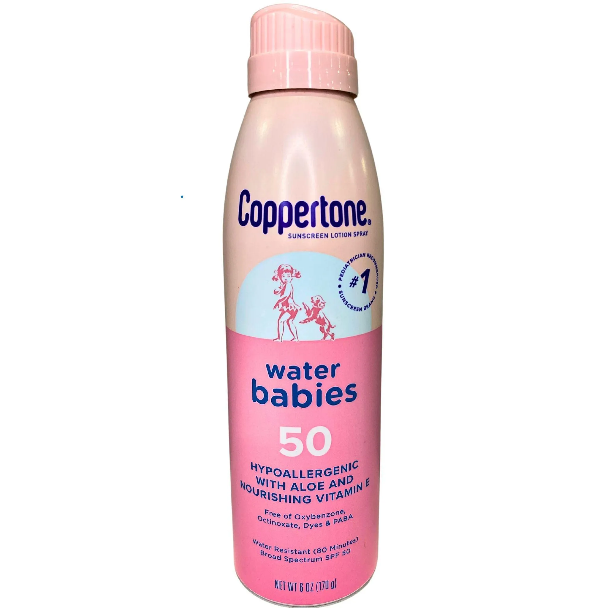 Coppertone Sunscreen Lotion Spray Water Babies 50 Hypoallergenic SPF 50 6OZ (75 Pcs Lot)