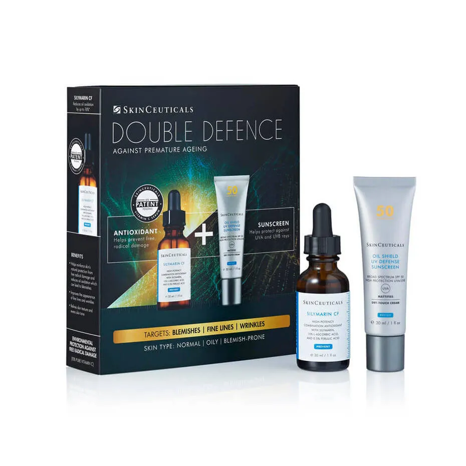DOUBLE DEFENCE SILYMARIN CF SET FOR OILY   BLEMISH-PRONE SKIN