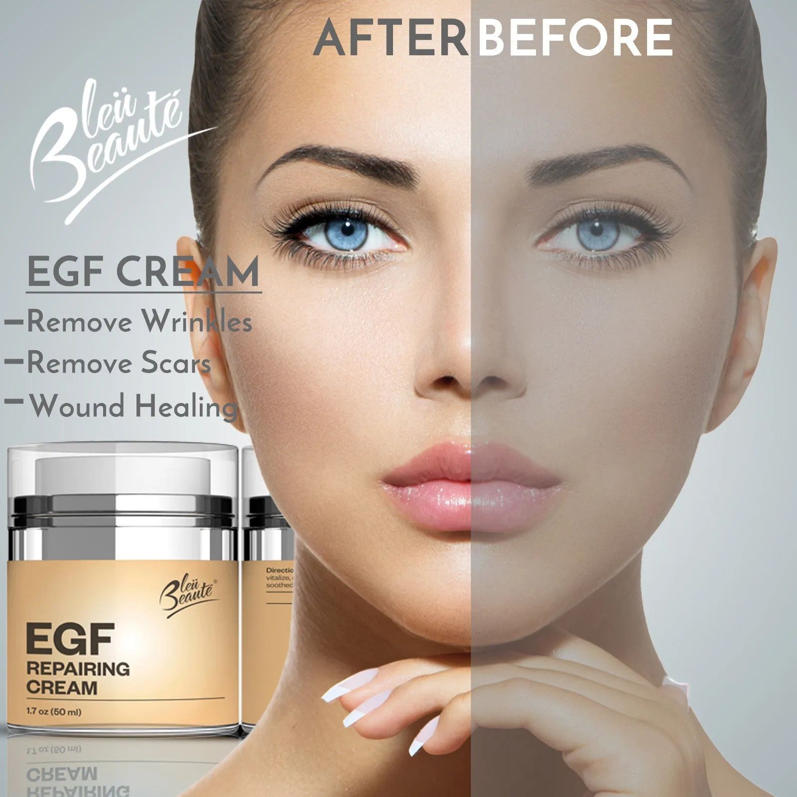 EGF Repairing Cream - reduce wrinkles and heal wound acne, dark spot and scar removal - 1.7 FL oz