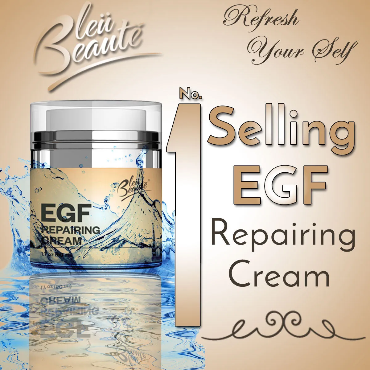 EGF Repairing Cream - reduce wrinkles and heal wound acne, dark spot and scar removal - 1.7 FL oz