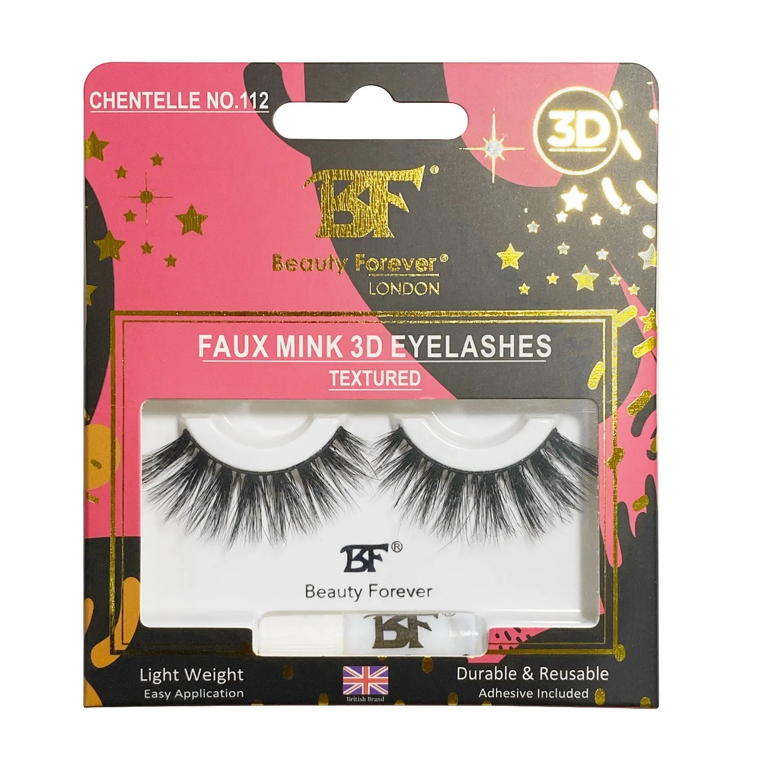 Faux Mink 3D Eyelashes Chantelle No. 112 (Textured)