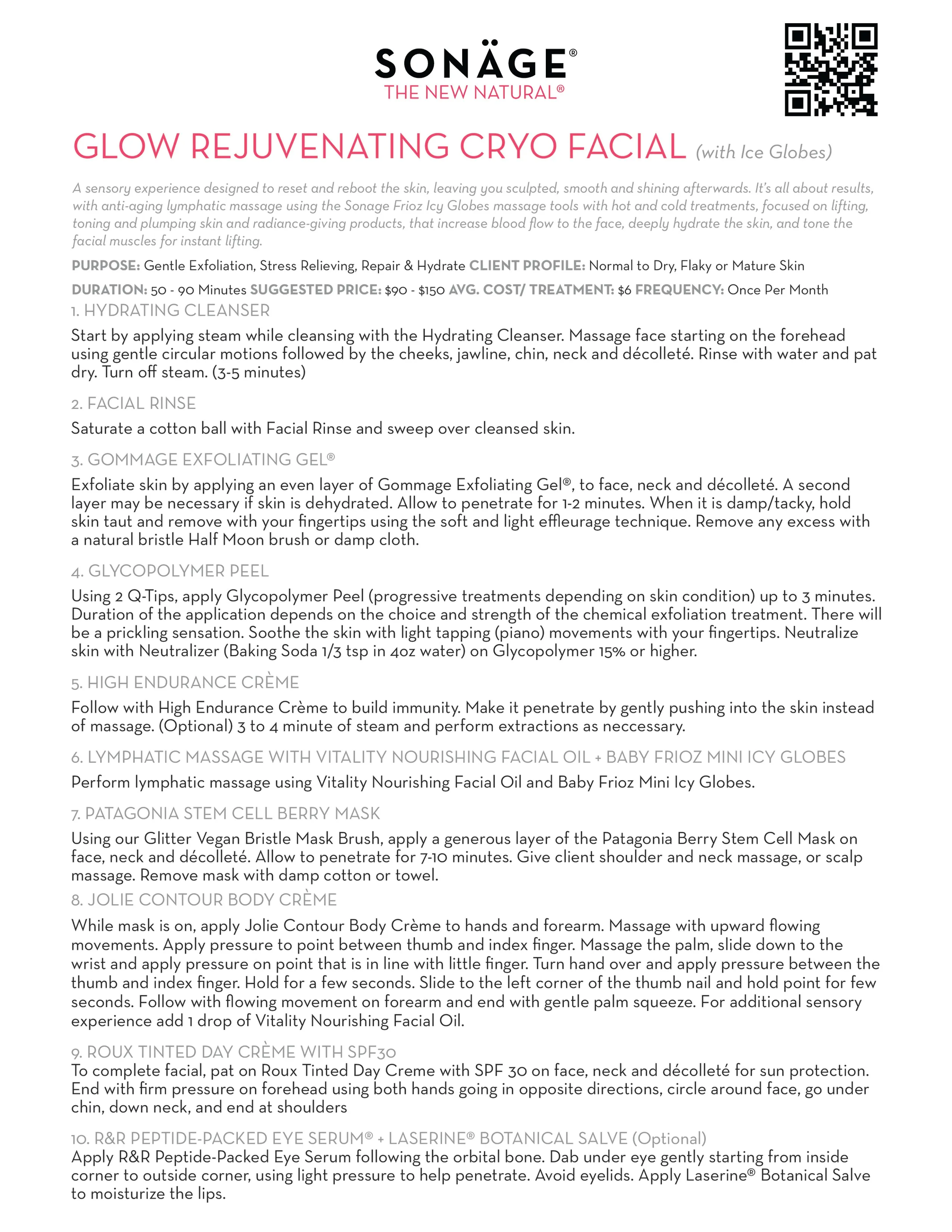Glow Rejuvenating Cryo Facial (Wholesale)