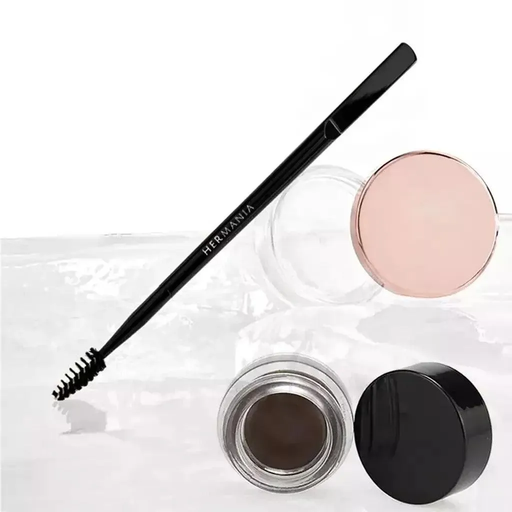 Hermania Eyebrow Wax Dual-End Applicator with Spoolie Brush & Spatula