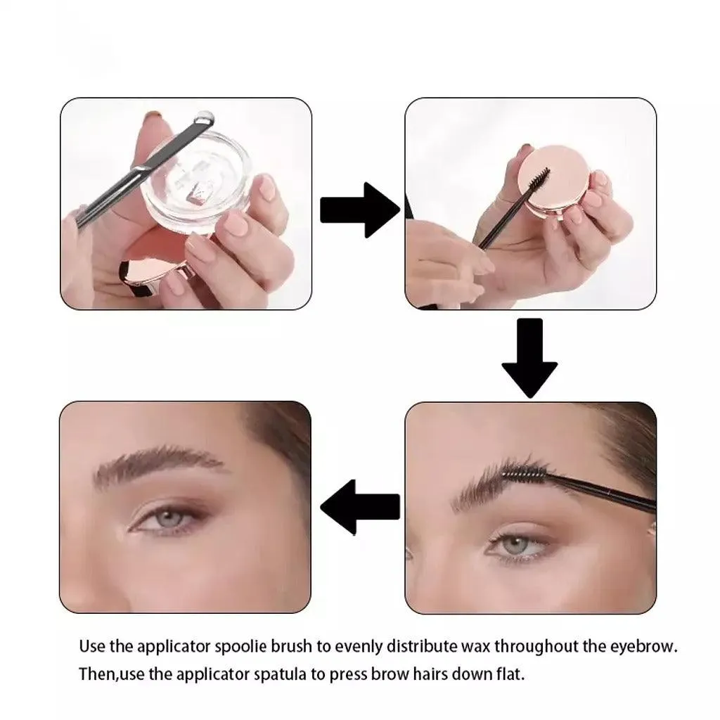 Hermania Eyebrow Wax Dual-End Applicator with Spoolie Brush & Spatula