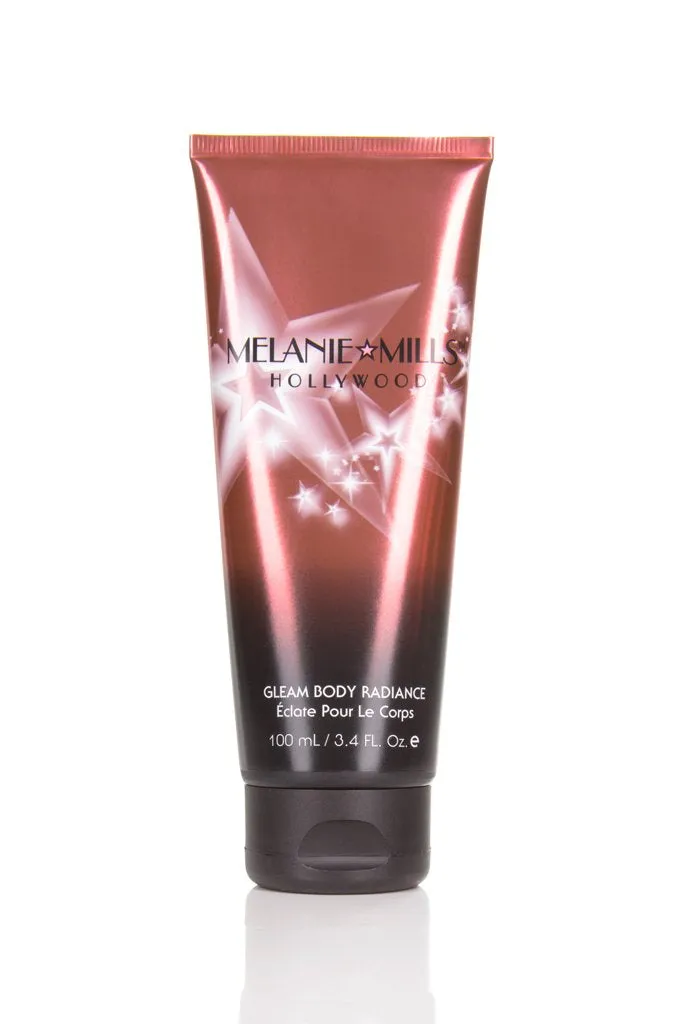 Melanie Mills Hollywood Gleam Body Radiance All In One Makeup, Moisturiser & Glow For Face & Body Peach Deluxe