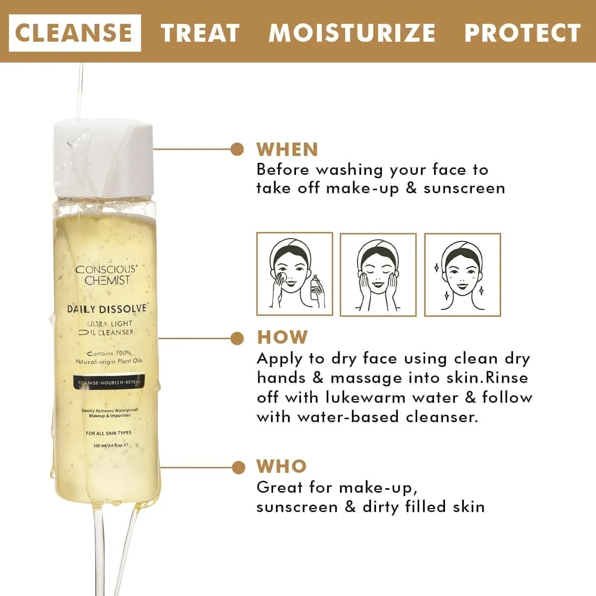 Oil Cleanser | Removes Makeup, Dirt & Impurities | 100 ml