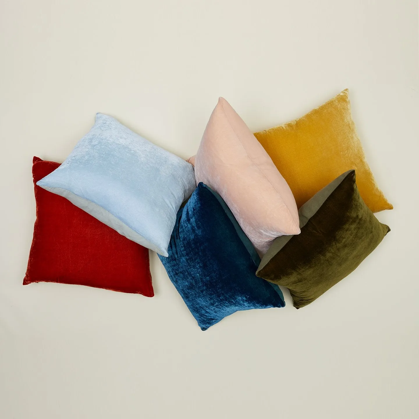 Reversible Velvet   Linen Pillow - Blush