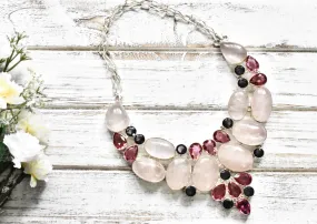 Rose Quartz Pink Topaz Necklace