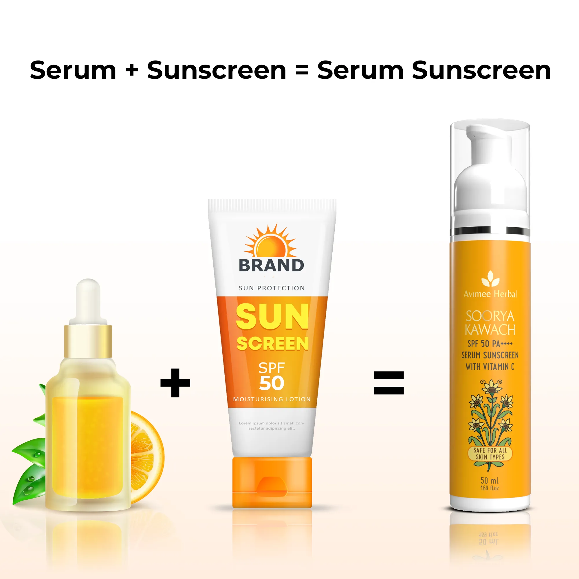 Soorya Kawach SPF 50 PA     Vitamin C Serum Sunscreen
